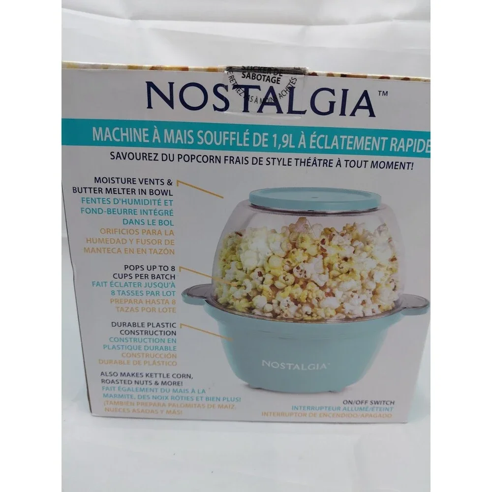 Electric Stirring Popcorn Maker – 2 Qt Capacity – Large Dual-Purpose Lid & Servi
